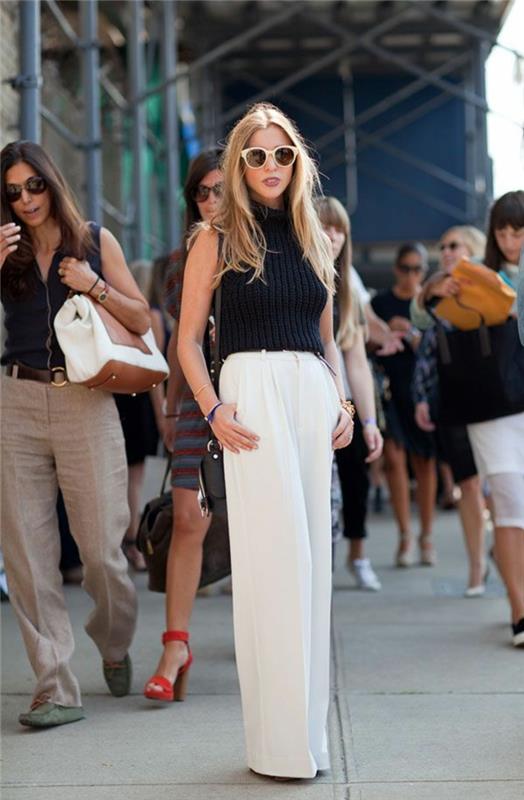Italijanska dnevna obleka look white lookbook kul teksas majica ideja kaj obleči