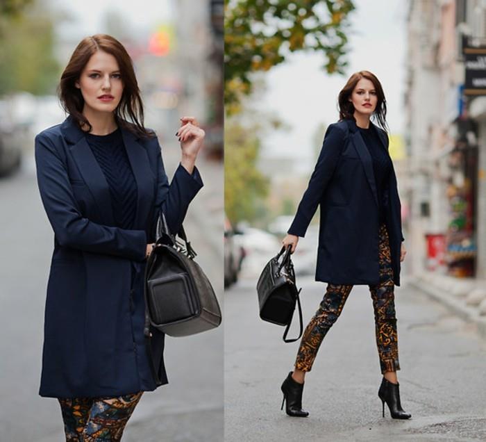 profesionali apranga-moteris-vizija-elegantiška-su kailiu ir palaidine-tamsiai mėlyna ir kelnės-originalus