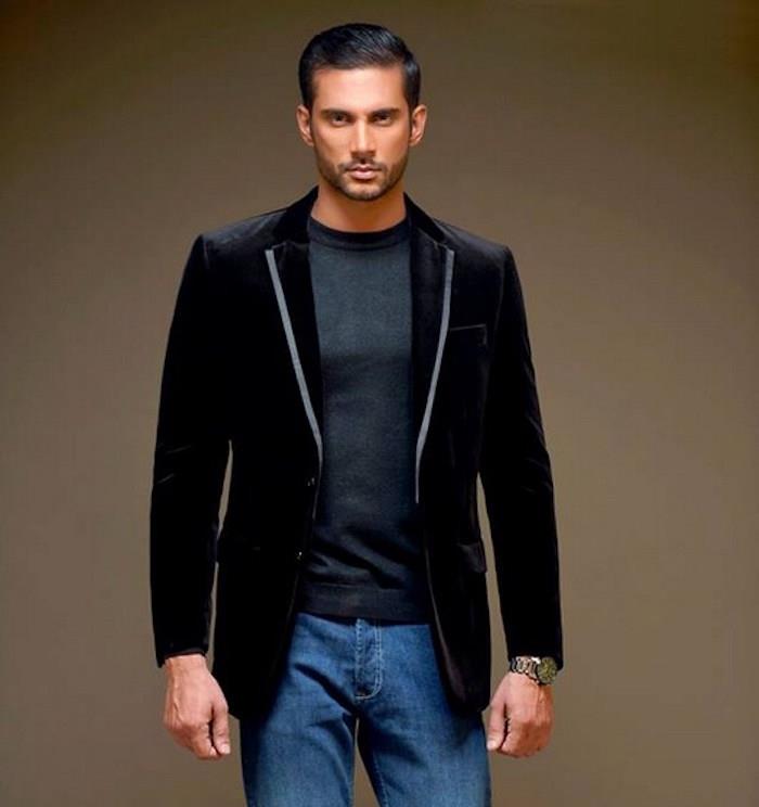 gündelik kot pantolon üzerine erkek siyah akşam ceketi