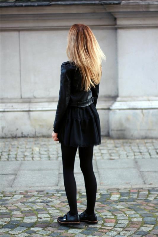 Dekle športna obleka obleka swag črna obleka total kul ideja dekadentnih čevljev