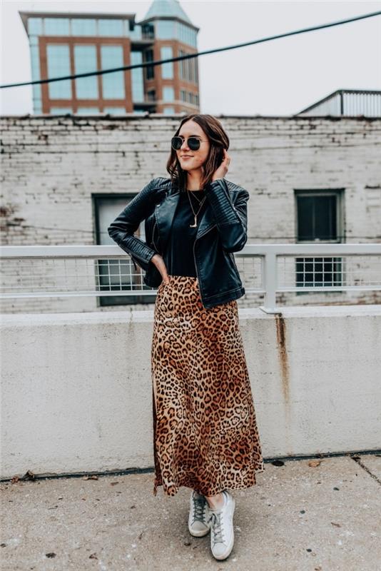 madinga moteriška apranga ilgai krentantis sijonas leopardo gyvūnų rašto moterų mada