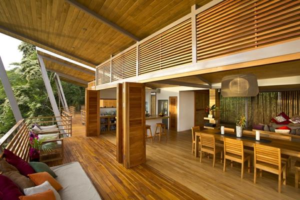 medžio arba kompozicinė terasa-modernaus dizaino-lauko