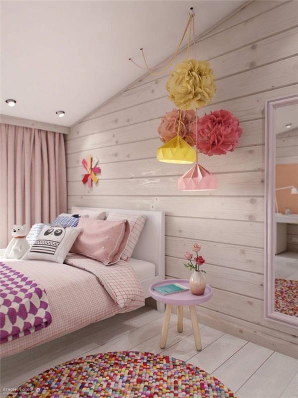 kolay kağıt kreasyonları ile genç yatak odası tasarımı ve dekor, pastel pembe kız yatak odası