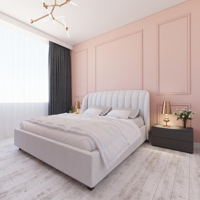 modern yatak odası boya fikirleri, yetişkin yatak odasında gri ile hangi renk birleştirilir, minimalist ve modern dekor