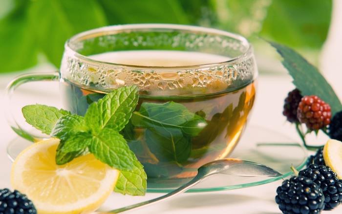 Čaj iz mete v kombinaciji z limoninim napitkom za razstrupljanje limono ingver razstrupljanje kul ideja za pripravo