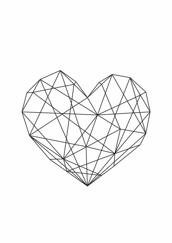 Cetvel geometrik şekil sevimli kalp çizim resmi çiziyor, geometrik şekillerle çizmeyi öğren