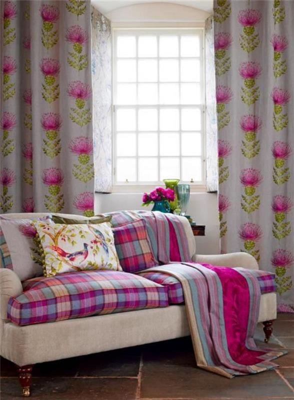 Okrasne odeje iz škotskih tkanin-roza-tartan-lepe-dekor