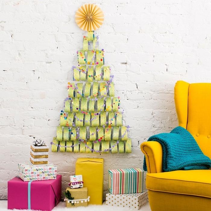 origami ağacı yıldız hediye ambalaj kağıdı renkli kağıt Noel dekorasyonu DIY sarı koltuk