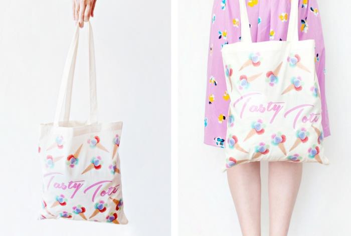 Pastel renkli bez çanta, dondurma tasarımı, kendin yap dikiş, dikiş eğitimi, bu yaz hangi çanta modeli