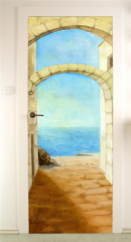 güzel bir manzara giymek için trompe-l'oeil