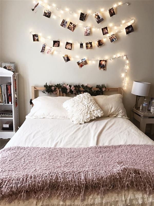 örnek bir top ışık çelenkini fotoğrafları ile nasıl özelleştireceğiniz, DIY koza odası dekorasyonu