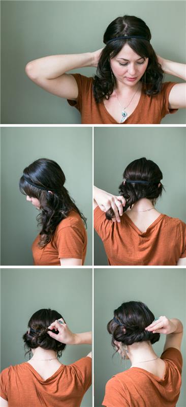 saç bandı kullanarak kolay ve romantik bir topuz nasıl yapılır