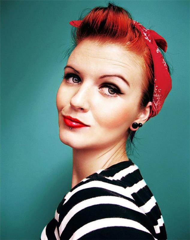 bandana saç modeli saç kesimi 50'lerde rockabilly pin up usa