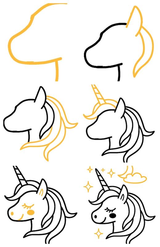 Anaokulu Tek Boynuzlu At Nasıl Çizilir Basit, Tek Boynuzlu At Nasıl Çizilir Kolay Adım Adım Öğretici