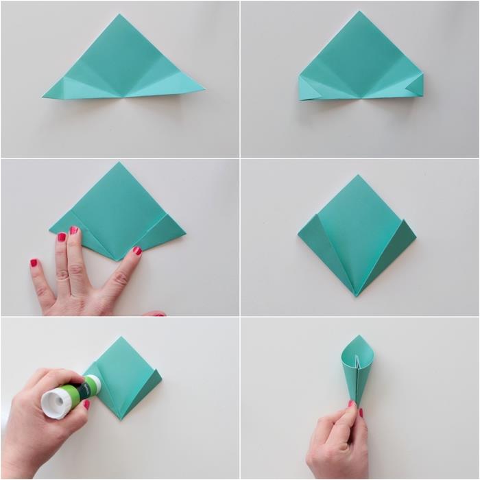 kaip padaryti paprastą margalapio formos gėlę laikantis šios paprastos origami popieriaus lankstymo technikos