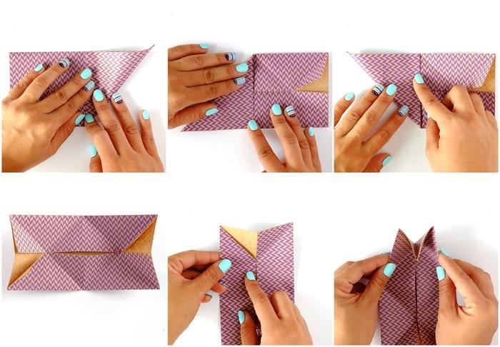 Akıllı telefon tutucusu olarak da hizmet veren bir 3d origami modelini katlama adımları