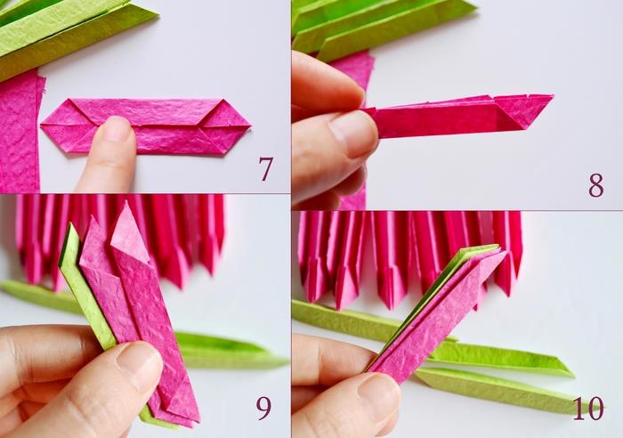 lengva „origami“ pamoka, kaip padaryti gėlių stalo dekoravimą iš ryškių spalvų popieriaus lotoso gėlių