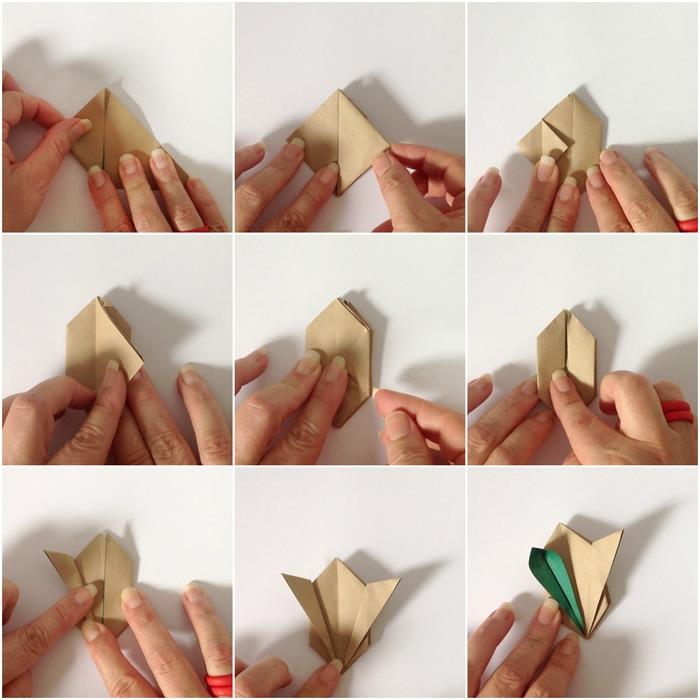 Orijinal bir dekoratif cep telefonunu süsleyecek küçük dekoratif tavşanlar yapmak için origami öğreticisi