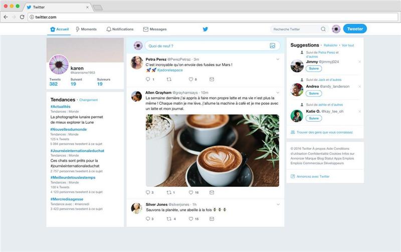 Twitter je preoblikoval namizno različico z bolj zračnim dizajnom in novimi funkcijami