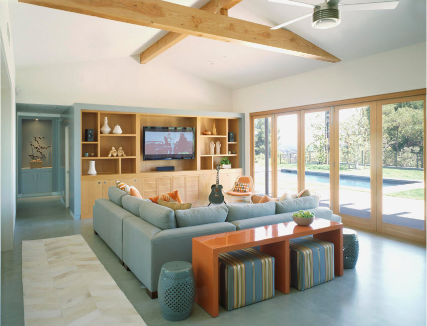 Interior en tonos azules