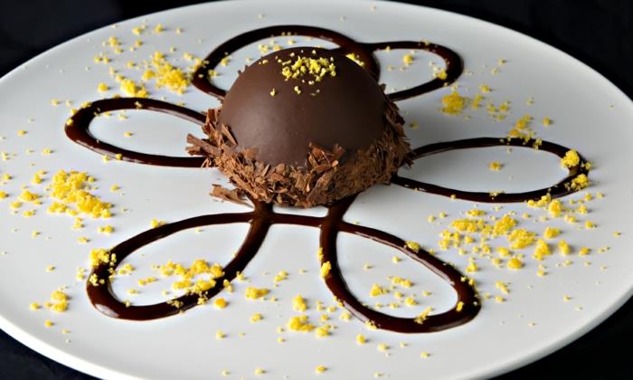 Odličen predstavitveni desertni krožnik DIY idea čokoladni navdih