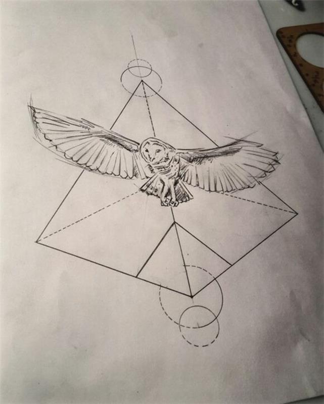 Fikir çizimi geometrik şekiller baykuş nasıl çizilir