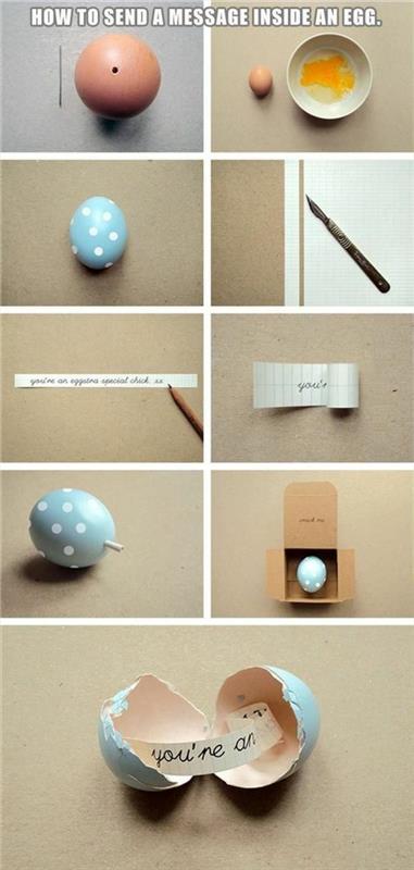 mesajlı yumurta, yumurtanın nasıl boşaltılacağına dair fikir, yumurta kabuğu mektubu, öğretici, adım adım