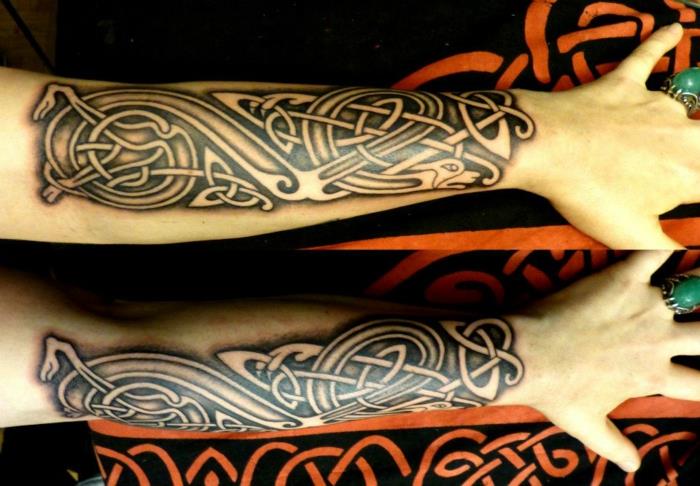 Harika bir fikir viking dövmesi önkol dövme fikri el