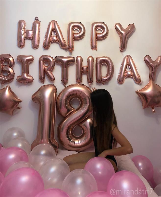 Rojstnodnevna dekoracija 18 let, da si 18 let srečen, baloni, ki pravijo vesel rojstni dan