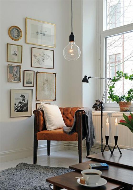 gražaus rutulio formos konforamos grindų lempa šiuolaikinei svetainei su ruda sofa
