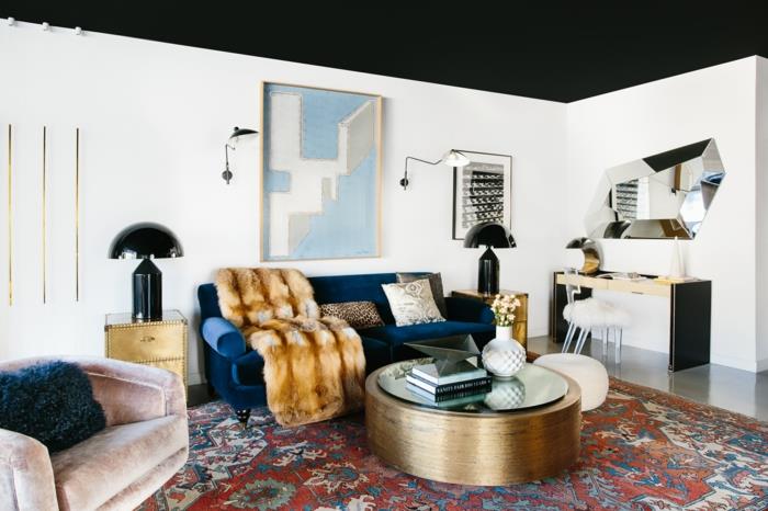 temno modra kavč ideje za okrasitev doma za dnevno sobo moderne barve dnevne sobe barve za dnevno sobo