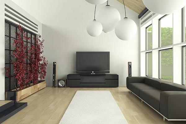 edinstvena minimalistična dnevna soba