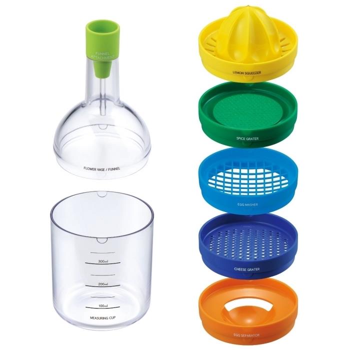 Večnamenski kuhinjski pripomoček, model steklenice 8 v 1, kuhinjska steklenica z orodjem in priborom