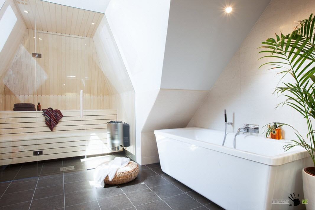 Vonios kambarys su sauna - originalaus dizaino