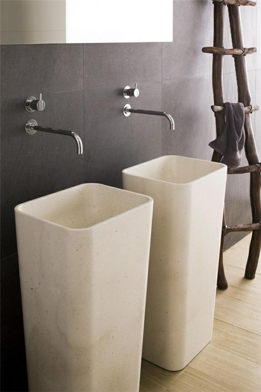 taş lavabo-iki sütunlu lavabolar