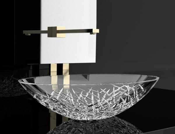 modern banyo için orijinal cam lavabo