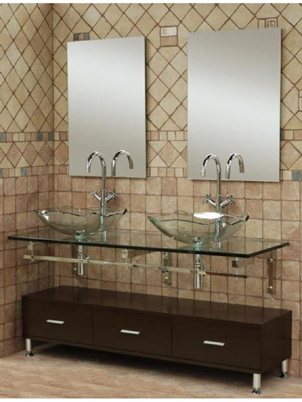 cam-lavabo-çift-lavabo-bej-fayans-banyo-cam