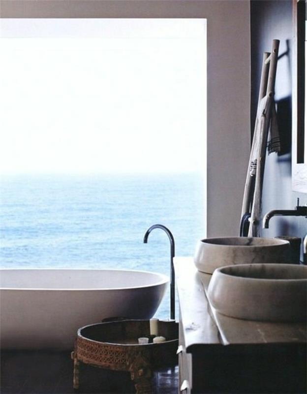 pomivalna korita z okroglimi umivalniki-kopalnica-v stilu Zen