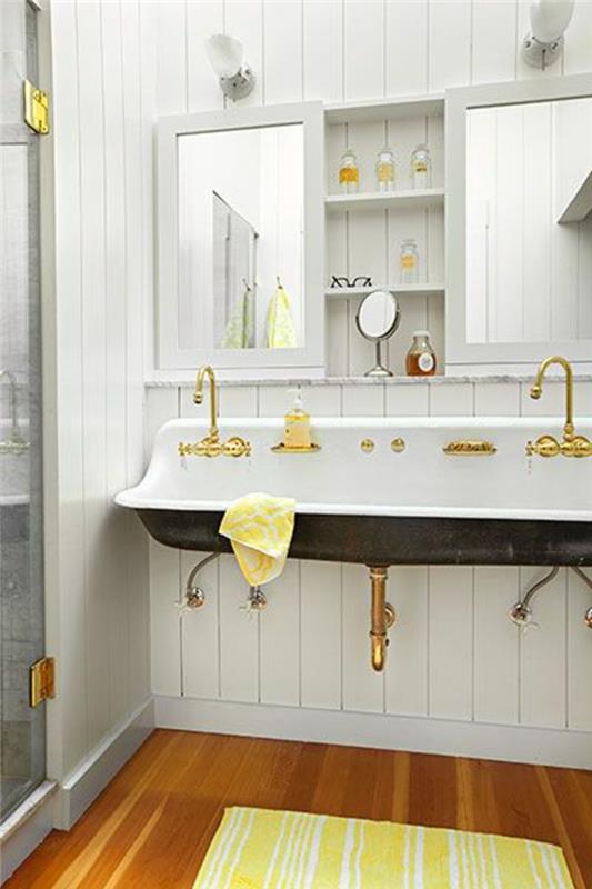stenski umivalnik-zlato-pipe-leseno-kopalniška-tla