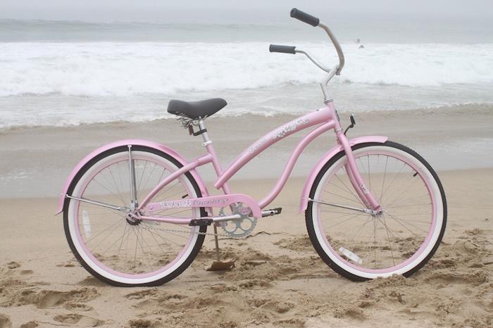 Kalifornijos dviračių smulkintuvo dviračio moteris rožinė didelė vairas