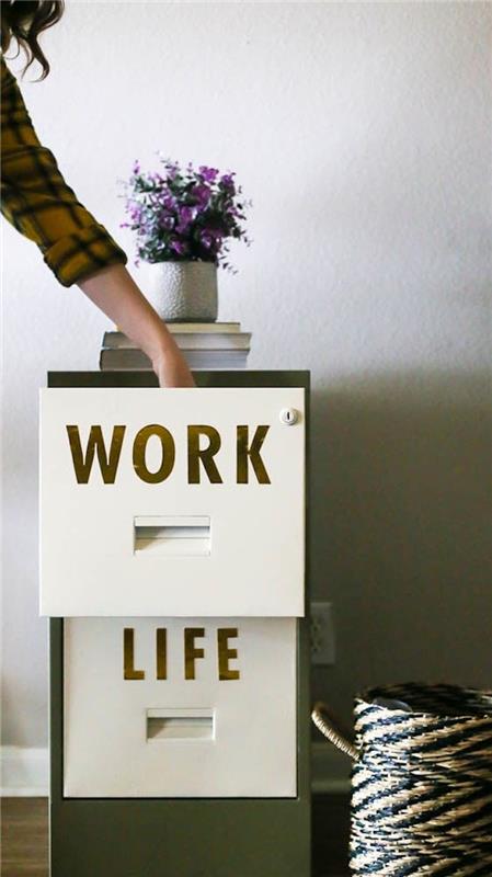 Darbas ir asmeninis gyvenimas gražiai dekoruotos spintelės, baldų pertvarkymo idėja, suteikia naujam gyvenimui panaudotus baldus