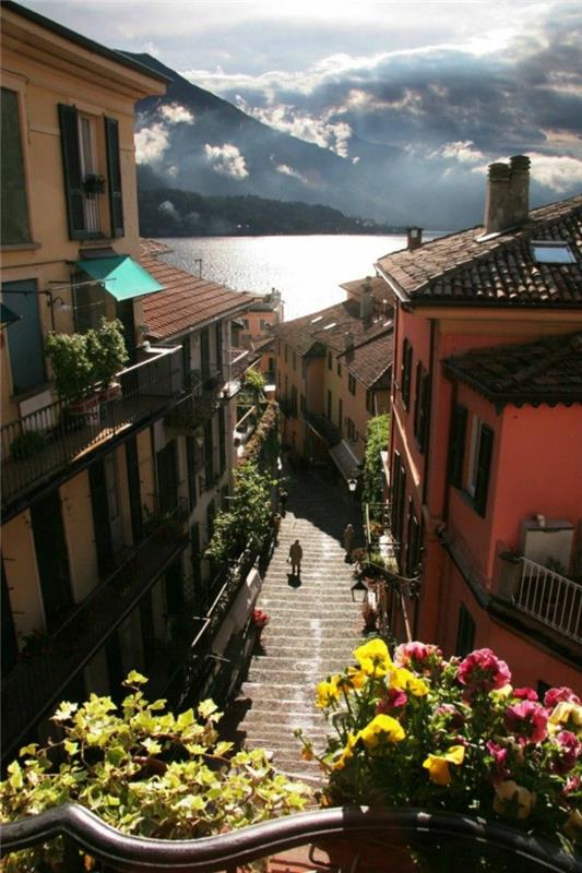 villa-lac-de-come-bellagio-italya-göl-gel-italya-bellagio-italya-merdiven-küçük sokak