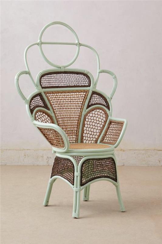 vintage-rotango-sofa-pinti-foteliai-rotango-kėdės-pinti-kėdės-šviesiai žalios spalvos