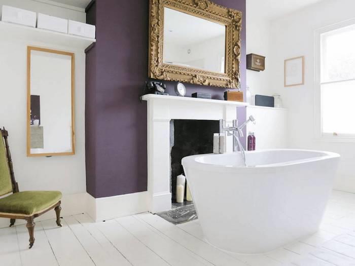 Küvetli banyoyu iki renkte boyayın, modern duvar dekoru, fayans banyo dekoru