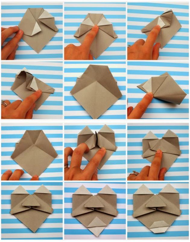 Komik origami karakter yüzleri yapmak için kendin yap origami oynak ve zeki çocuk