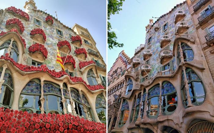 Antoni Gaudi'nin Katalan mimarisi, Gaudi'nin Barselona'da ne eserleri var, fotoğraf Barselona'daki Casa Batllo