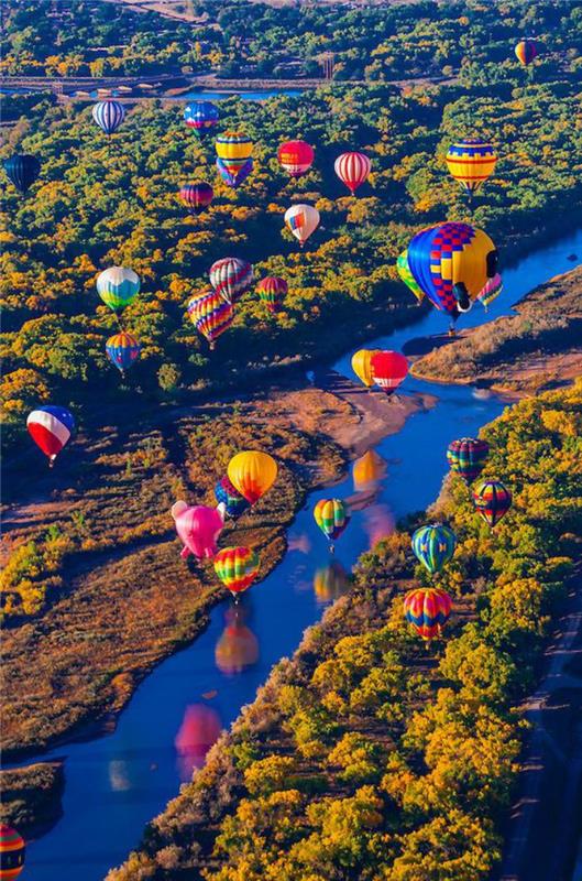 sıcak hava balonu-nehirlerde balona binmek