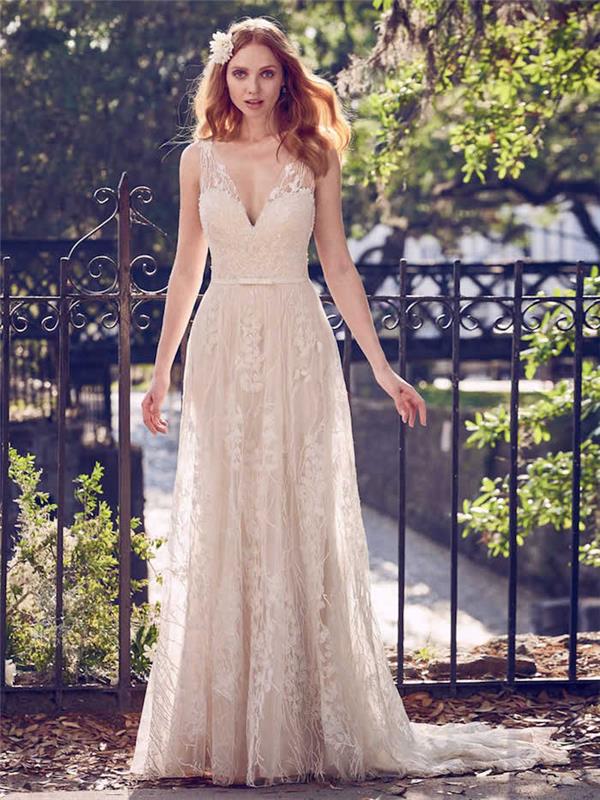 Poročna obleka 2018 čipkasta obleka luksuzna poročna obleka čudovita bledo roza poročna obleka