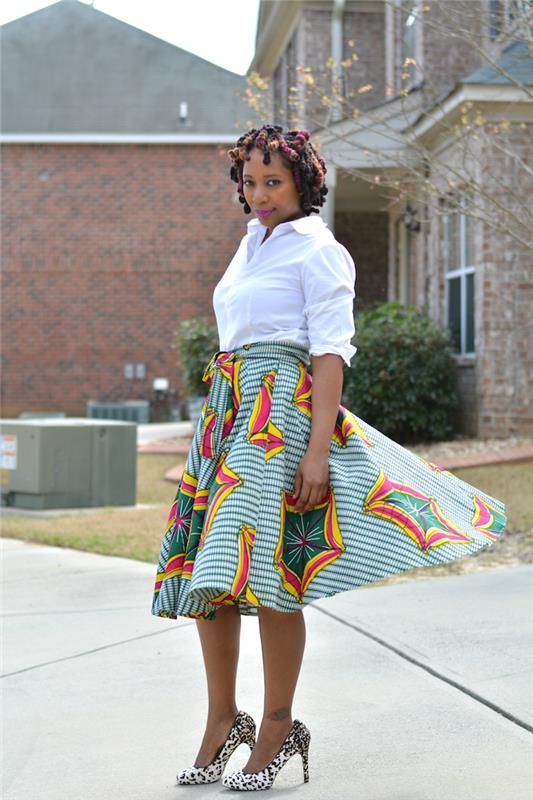 Trendy Afrika etnik elbise şık Afrika şık kıyafet modern kadın beyaz gömlek etek peştamal trendi