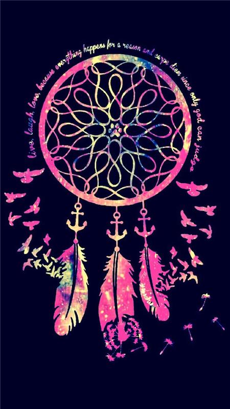 Foto con scritta colorata, effetti foto stile tumblr, disegno acchiappasogni